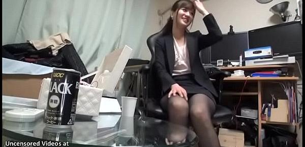  Japanese office lady has sex in sheer pantyhose